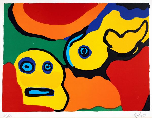 Karel Appel : Composizione con figure  - Asta Grafica Internazionale e Multipli d'Autore - Associazione Nazionale - Case d'Asta italiane