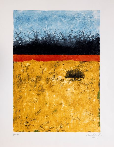 Carlo Mattioli : Paesaggio con orizzonte  - Asta Grafica Internazionale e Multipli d'Autore - Associazione Nazionale - Case d'Asta italiane