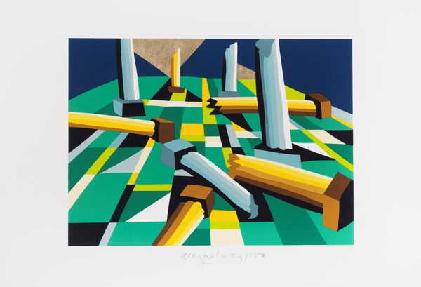 Ugo Nespolo : Rovine  - Asta Grafica Internazionale e Multipli d'Autore - Associazione Nazionale - Case d'Asta italiane