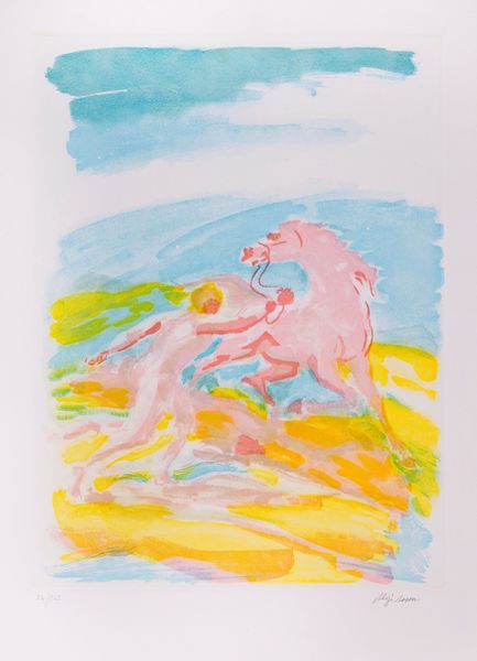ALIGI SASSU : Cavallo sulla spiaggia  - Asta Grafica Internazionale e Multipli d'Autore - Associazione Nazionale - Case d'Asta italiane