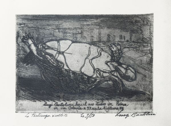 Luigi Bartolini : La tartaruga rivoltata  - Asta Grafica Internazionale e Multipli d'Autore - Associazione Nazionale - Case d'Asta italiane