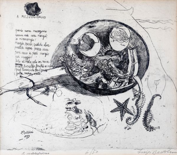 Luigi Bartolini : A mezzogiorno  - Asta Grafica Internazionale e Multipli d'Autore - Associazione Nazionale - Case d'Asta italiane