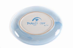 PIERO DORAZIO : Piatto ovale  - Asta Grafica Internazionale e Multipli d'Autore - Associazione Nazionale - Case d'Asta italiane