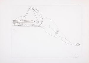 Piero Guccione - Donna che si spoglia