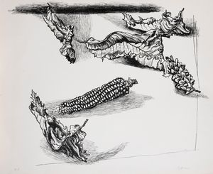 Renato Guttuso - Foglie e granturco