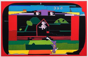 Ugo Nespolo : Lupi  - Asta Grafica Internazionale e Multipli d'Autore - Associazione Nazionale - Case d'Asta italiane