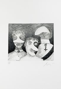 ENRICO BAJ - Famiglia decorata