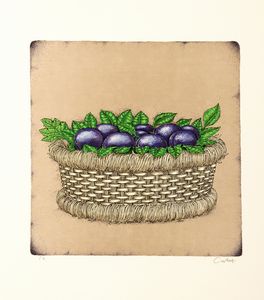 Bruno Caruso - Cesto con prugne