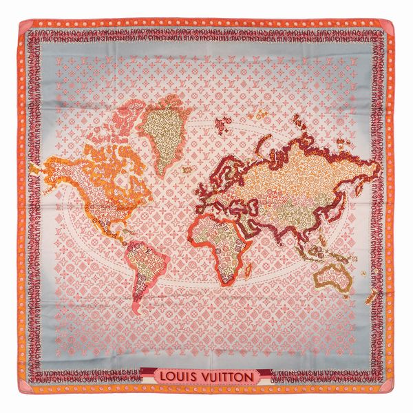 Louis Vuitton : Foulard Mappamondo  - Asta Luxury Fashion - Associazione Nazionale - Case d'Asta italiane