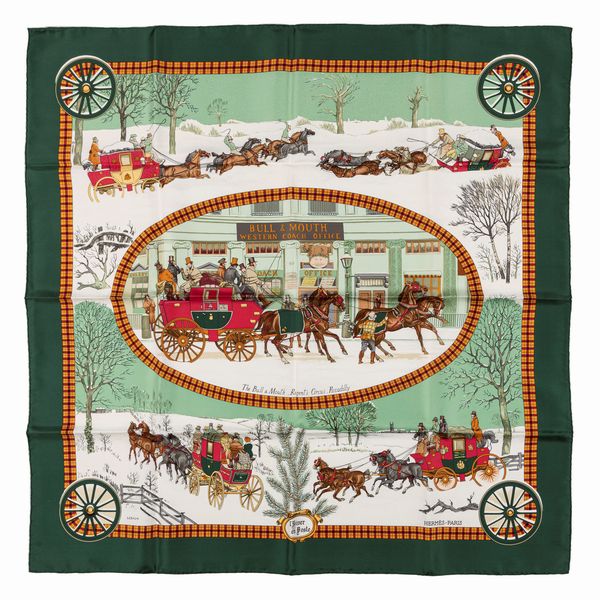 Hermès : Foulard Hiver en Poste  - Asta Luxury Fashion - Associazione Nazionale - Case d'Asta italiane
