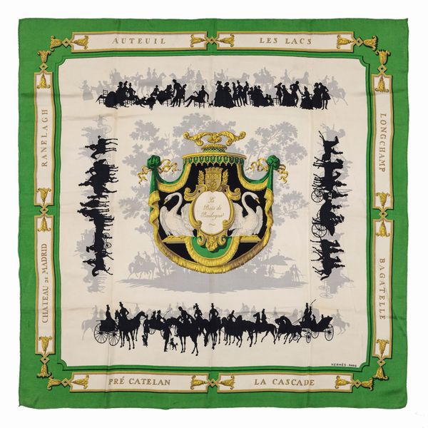 Hermès : Foulard Le Bois de Boulogne  - Asta Luxury Fashion - Associazione Nazionale - Case d'Asta italiane