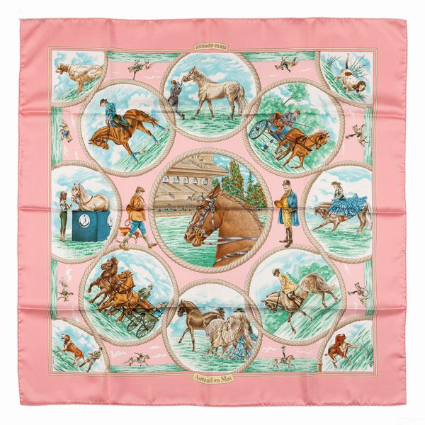 Hermès : Foulard Auteuil en Mai  - Asta Luxury Fashion - Associazione Nazionale - Case d'Asta italiane