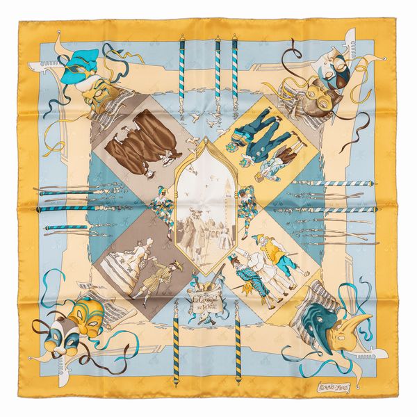Hermès : Foulard Le Carnaval de Venise (rinominato Ftes vnitiennes)  - Asta Luxury Fashion - Associazione Nazionale - Case d'Asta italiane
