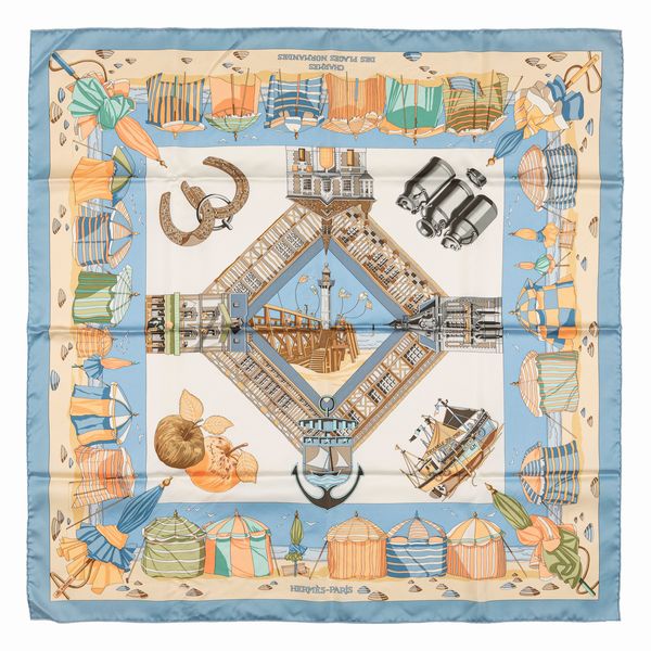 Hermès : Foulard Charmes des Plages Normandes  - Asta Luxury Fashion - Associazione Nazionale - Case d'Asta italiane