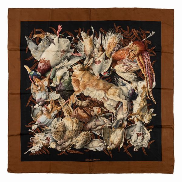 Hermès : Foulard Gibiers  - Asta Luxury Fashion - Associazione Nazionale - Case d'Asta italiane