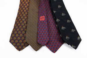 Hermès - Lotto composto da quattro cravatte