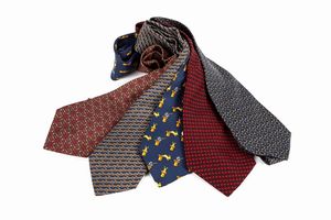 Hermès - Lotto di cinque cravatte