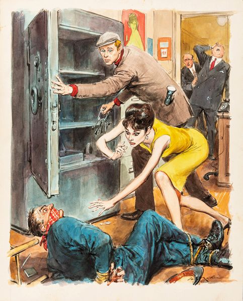 Walter Molino : Audrey Hepburn e Peter O'Toole (How to Steal a Million)  - Asta Bozzetti cinematografici - Associazione Nazionale - Case d'Asta italiane