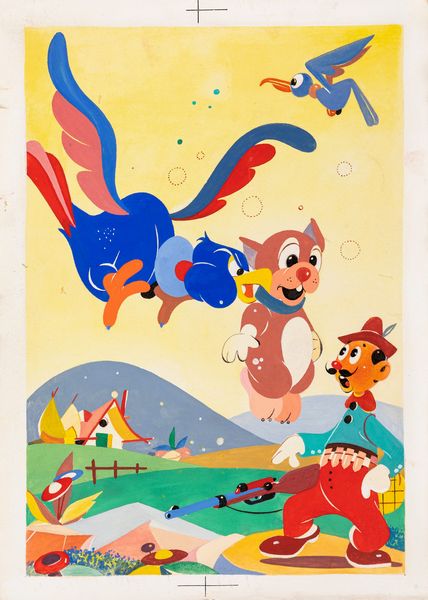 Bizen (Zenobio Baggioli) : Il cane da riporto  - Asta Bozzetti cinematografici - Associazione Nazionale - Case d'Asta italiane