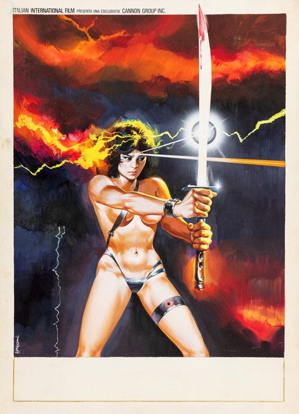 Symeoni (Sandro Simeoni) : Trancers (Ninja III - The Domination)  - Asta Bozzetti cinematografici - Associazione Nazionale - Case d'Asta italiane