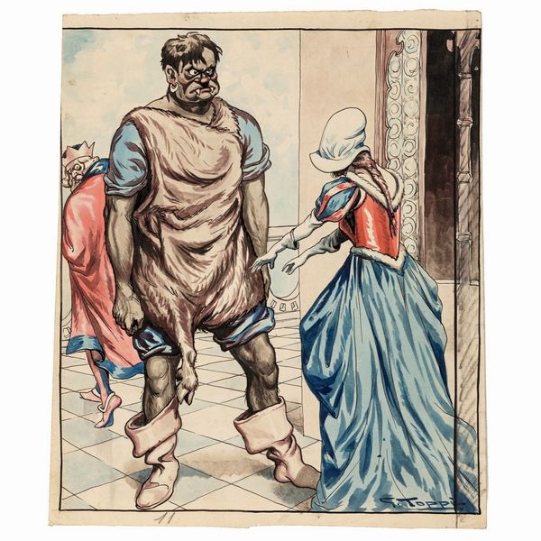 Giove Toppi : L'ammazza cristiani  - Asta Bozzetti cinematografici - Associazione Nazionale - Case d'Asta italiane