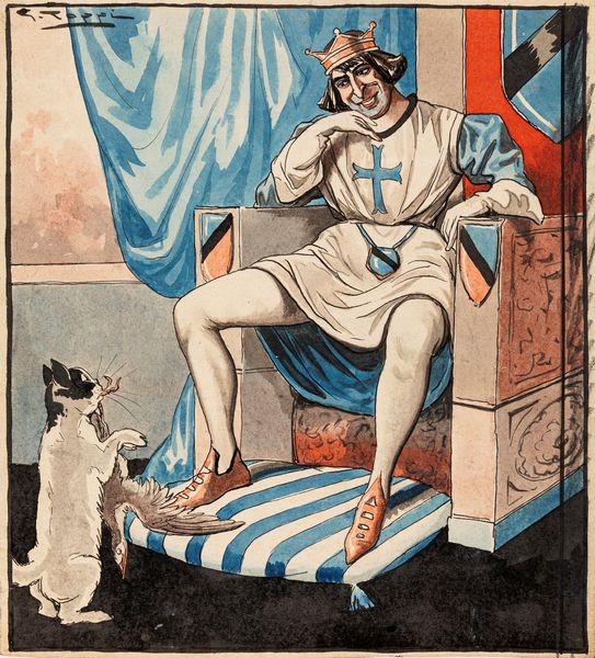 Giove Toppi : Gattuccio mascherino  - Asta Bozzetti cinematografici - Associazione Nazionale - Case d'Asta italiane