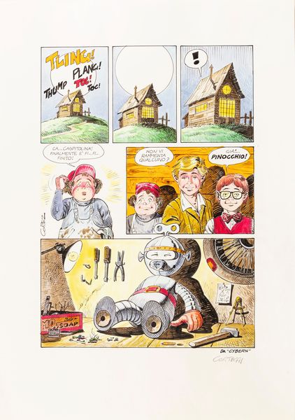 Luigi Corteggi : Pinocchio meccanico  - Asta Bozzetti cinematografici - Associazione Nazionale - Case d'Asta italiane