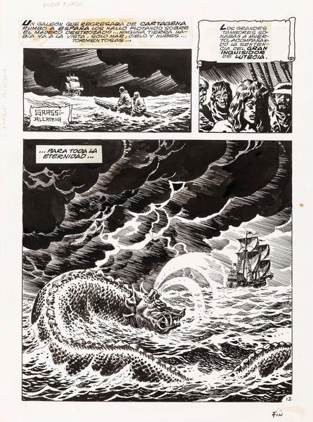 Enrique Alcatena : Nuoevo Mundo  - Asta Bozzetti cinematografici - Associazione Nazionale - Case d'Asta italiane