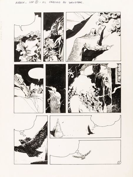 Enrique Breccia : Avrack - El orculo de Zanzibar  - Asta Bozzetti cinematografici - Associazione Nazionale - Case d'Asta italiane