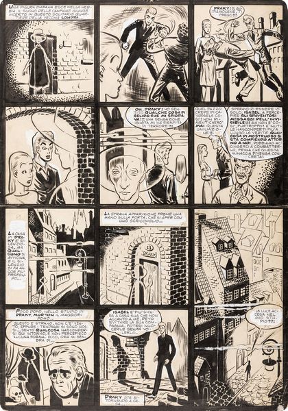 Fernando Carcupino : Draky, la morte viene con la nebbia  - Asta Bozzetti cinematografici - Associazione Nazionale - Case d'Asta italiane