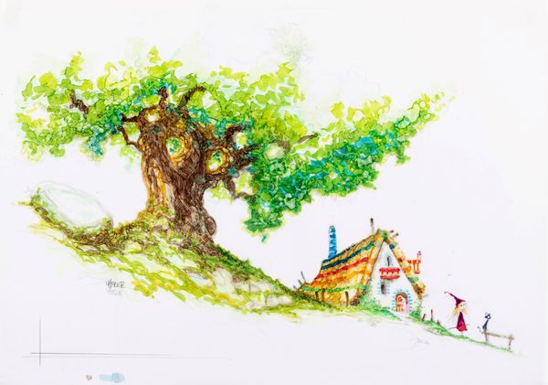 Massimiliano Frezzato : Il gatto stregato  - Asta Bozzetti cinematografici - Associazione Nazionale - Case d'Asta italiane