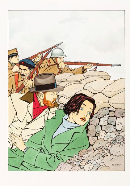 Vittorio Giardino : No Pasarn: una storia di Max Fridman  - Asta Bozzetti cinematografici - Associazione Nazionale - Case d'Asta italiane