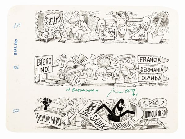 Benito Jacovitti : Diario Vitt 1969  - Asta Bozzetti cinematografici - Associazione Nazionale - Case d'Asta italiane