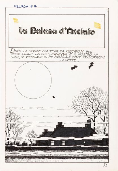 Magnus (Roberto Raviola) : Necron -  La balena d'acciaio  - Asta Bozzetti cinematografici - Associazione Nazionale - Case d'Asta italiane