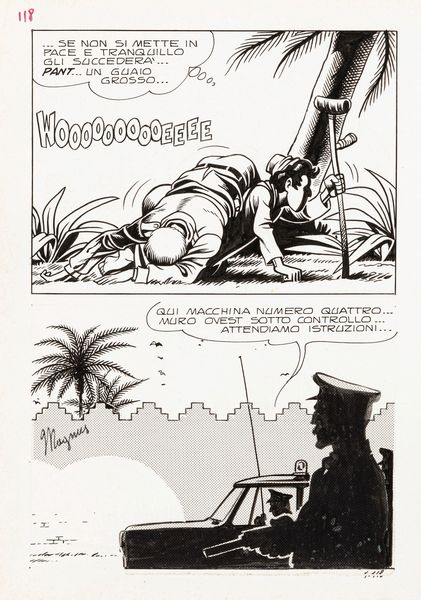 Magnus (Roberto Raviola) : Lo Sconosciuto - Poche ore allalba  - Asta Bozzetti cinematografici - Associazione Nazionale - Case d'Asta italiane