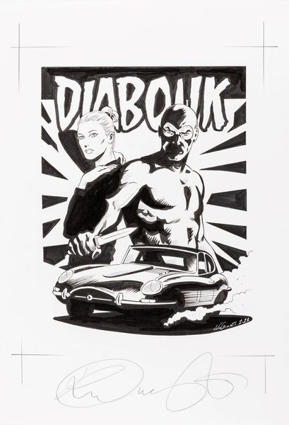 Riccardo Nunziati : Diabolik - Varchi Comics  - Asta Bozzetti cinematografici - Associazione Nazionale - Case d'Asta italiane