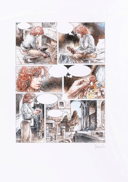 Paolo Eleuteri Serpieri : Saria - Le tre chiavi  - Asta Bozzetti cinematografici - Associazione Nazionale - Case d'Asta italiane