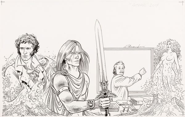 Giancarlo Alessandrini : Storie da Altrove - La donna che rap Albert Einstein  - Asta Bozzetti cinematografici - Associazione Nazionale - Case d'Asta italiane