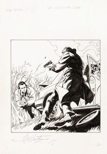 Giampiero Casertano : Nick Raider - Un nastro che scotta  - Asta Bozzetti cinematografici - Associazione Nazionale - Case d'Asta italiane