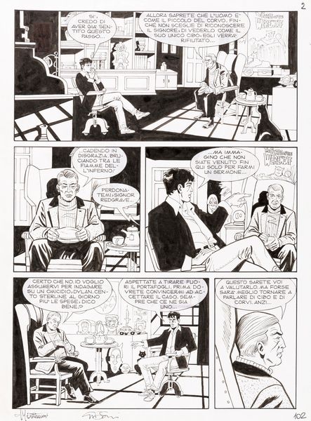 Giuseppe Montanari & Ernesto Grassani : Dylan Dog - I sei corvi  - Asta Bozzetti cinematografici - Associazione Nazionale - Case d'Asta italiane