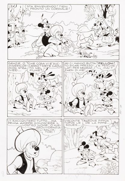 Sergio Asteriti : Topolino e il magico rubino  - Asta Bozzetti cinematografici - Associazione Nazionale - Case d'Asta italiane