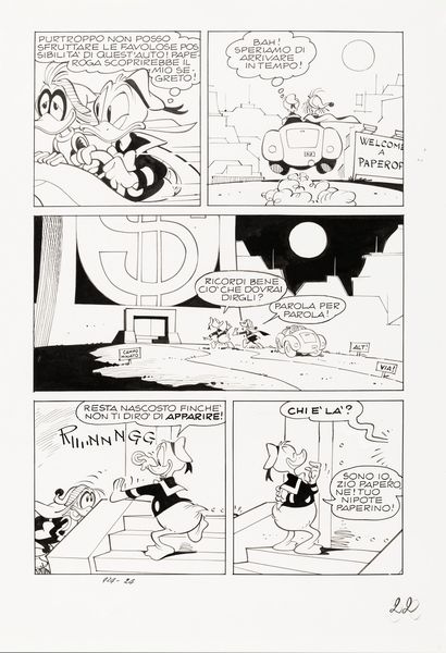 Giorgio Cavazzano : Paperinika contro Paperinik  - Asta Bozzetti cinematografici - Associazione Nazionale - Case d'Asta italiane
