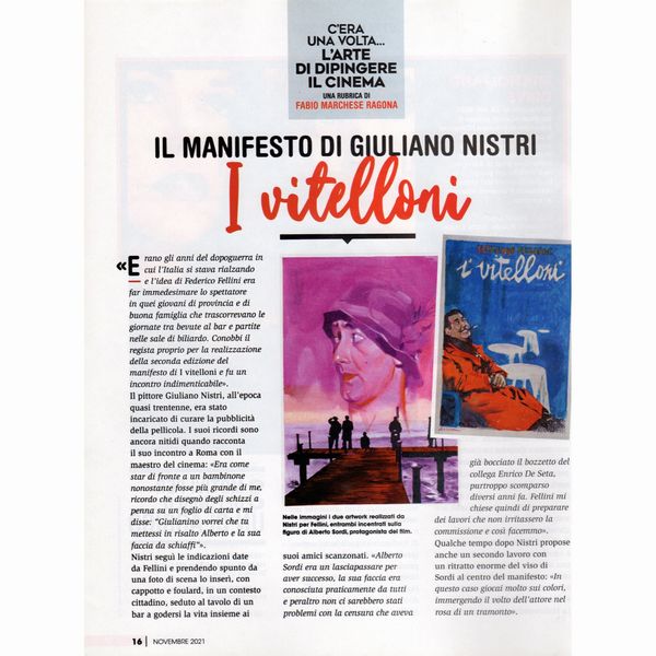 Giuliano Nistri : I vitelloni  - Asta Bozzetti cinematografici - Associazione Nazionale - Case d'Asta italiane