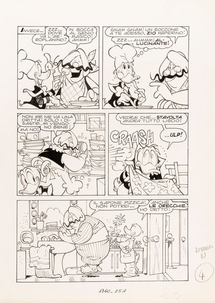 Giorgio Cavazzano : Paperino e il genio maldestro  - Asta Bozzetti cinematografici - Associazione Nazionale - Case d'Asta italiane