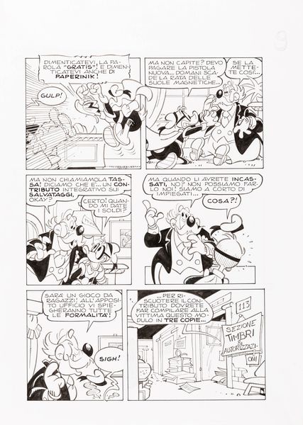 Massimo De Vita : Paperinik e la crisi eroico finanziaria  - Asta Bozzetti cinematografici - Associazione Nazionale - Case d'Asta italiane