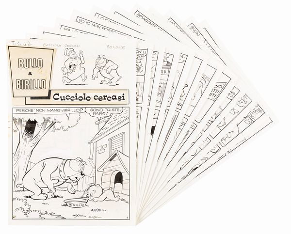 Sandro Dossi : Bullo & Birillo - Cucciolo cercasi  - Asta Bozzetti cinematografici - Associazione Nazionale - Case d'Asta italiane