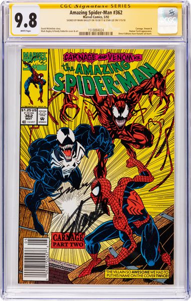 Mark Bagley & Stan Lee : Amazing Spiderman # 362 (Signature Series)  - Asta Bozzetti cinematografici - Associazione Nazionale - Case d'Asta italiane
