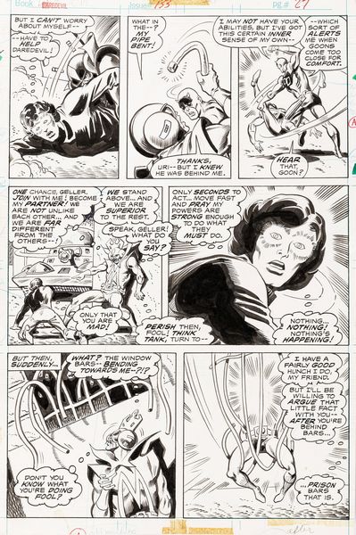 Bob Brown : Daredevil - Mind-Wave and His Fearsome Think Tank  - Asta Bozzetti cinematografici - Associazione Nazionale - Case d'Asta italiane