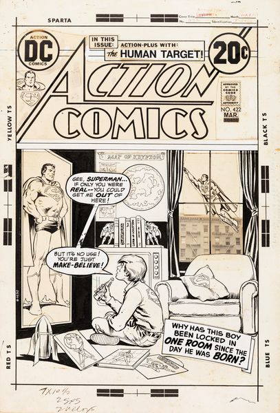 Nick Cardy : Action Comics - The TV Show That Menaced Metropolis!  - Asta Bozzetti cinematografici - Associazione Nazionale - Case d'Asta italiane
