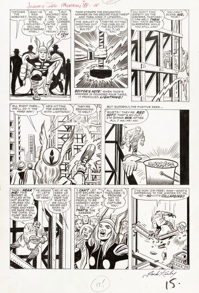 Jack Kirby : Journey Into Mystery -  The Thunder God and the Thug!  - Asta Bozzetti cinematografici - Associazione Nazionale - Case d'Asta italiane